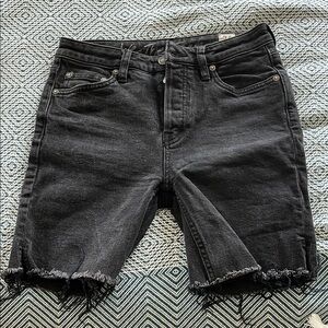 Free People black Jean Shorts Frayed Hem